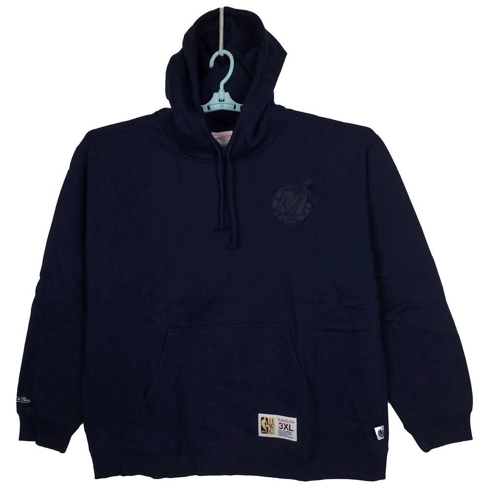 Dallas Mavs Mitchell & Ness NBA 3XL XXXL Hoodie Tonal Embroidery Logo Navy NWT